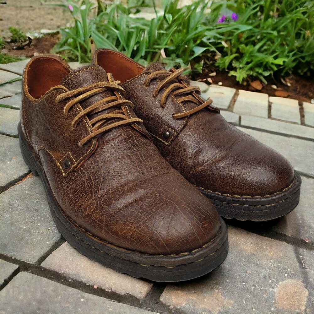 Born Men's Brown Oxford Suede Laced Dress Shoes 8